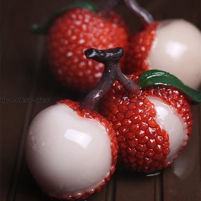 Resin Tea Pet Home Table Decoration Color Change Fruit Litchi Chinensis Leechee