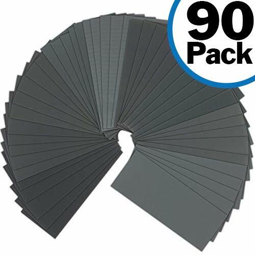90 Pack Sandpaper Sheet Assortment, 400 to 3000 Grit for Wet or Dry Sanding
