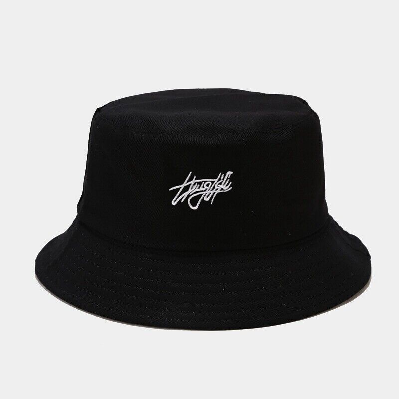 Graffiti Letter Bucket Hat Cap Double-sided Fisherman's Cap Men Women Cotton