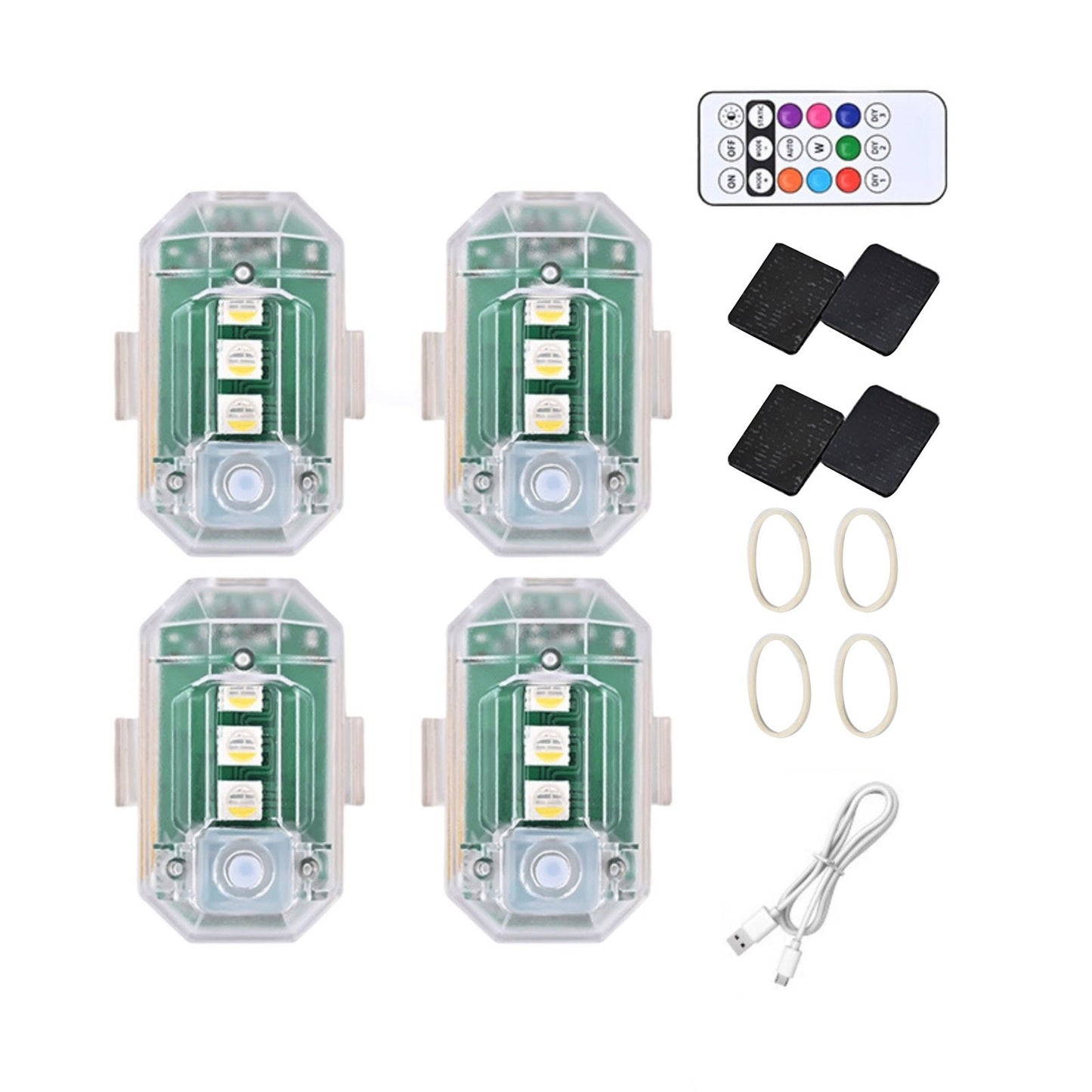 4Pcs Wireless Strobe Light RGB 8 Colors 10 Modes with Remote Control Lights
