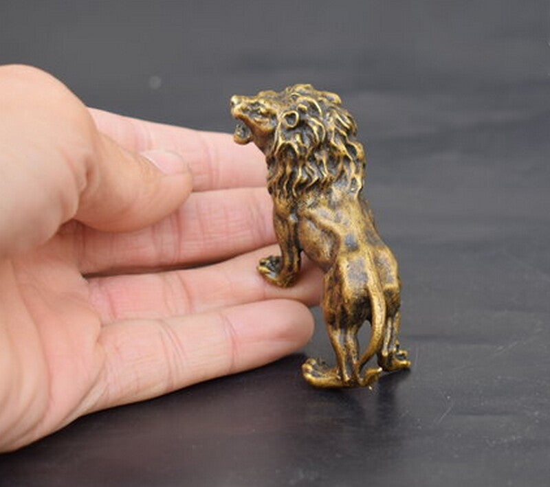 Brass Male Lion Statue Animal Decor