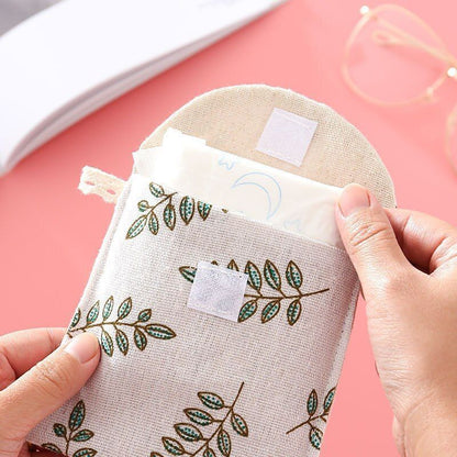 Cosmetic Organizer Sanitary Napkin Storage Bag Coin Card Pad Pouch Cosmetic Bags