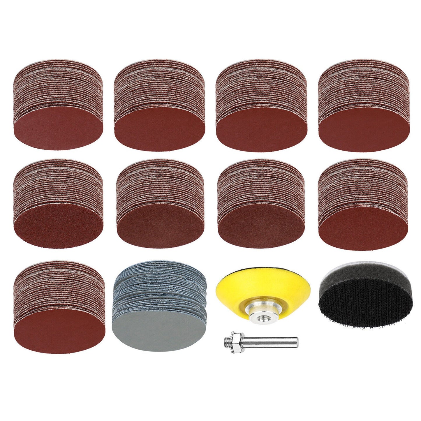 303PCS 2" inch Hook Loop Sanding Discs 80#, 120#,180#- 3000# Grit Sandpaper