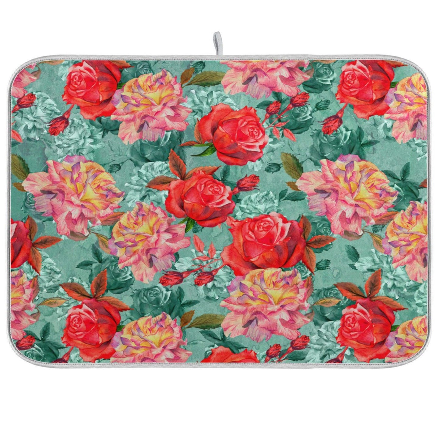 Dish Drying Mats Botanical Print Microfiber Kitchen Counter Super Absorbent Pads