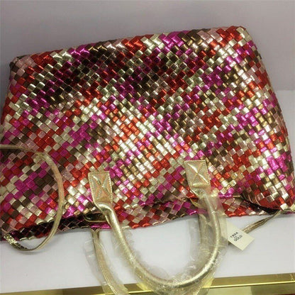 Snake Weaving Bag Shoulder Purse Vegetable Basket Large Shopping Bag 37*18*53 CM
