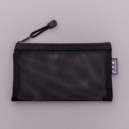 1Pc Transparent Grid Zipper Bag Pencil Case Storage Package 11*20CM PVC Cosmetic