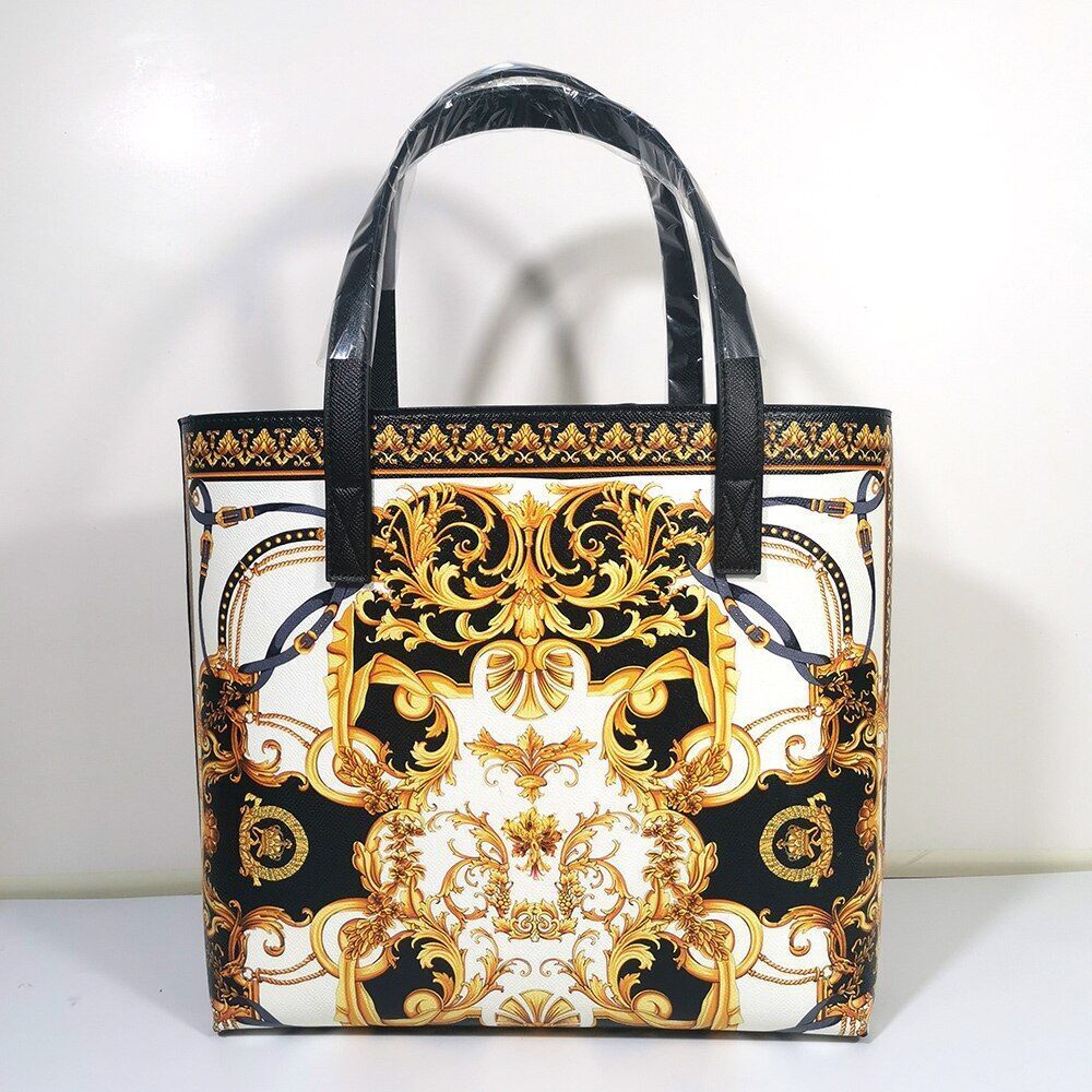 Floral Traveling Shoulder Bag Textured Leather Shopper Large Bag Women Handbags