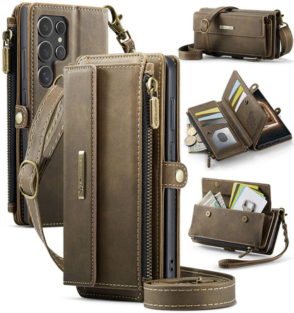 For Samsung Galaxy S25 Ultra Plus Wallet Case, Card Holder Kickstand Flip Cover