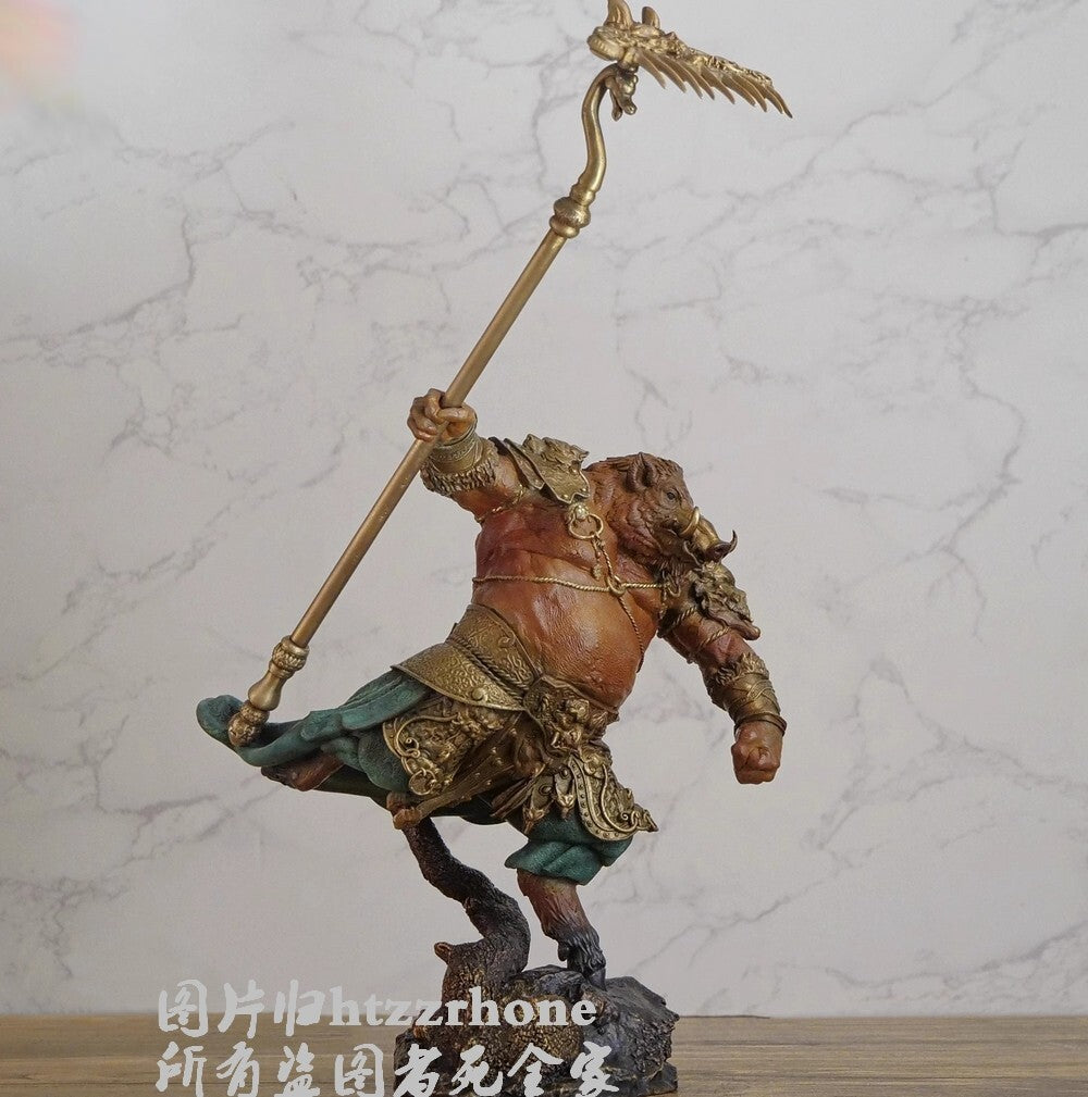 12.5" Brass Pigsy Statue Marshal Tianpeng Figure Sculpture Artwork Collection