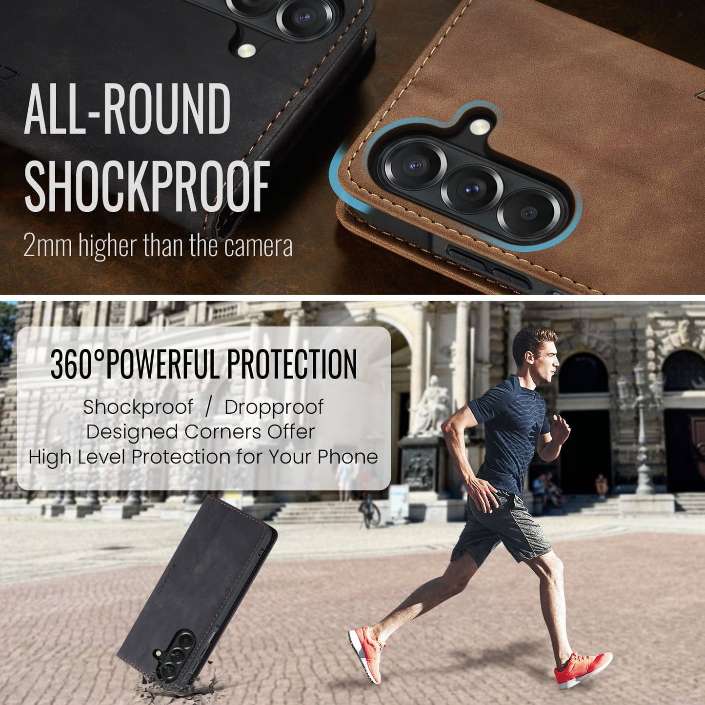 Flip Wallet Case for Samsung Galaxy A27, Magnetic Folio Cover with Card Holder