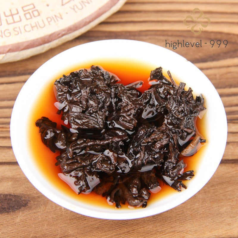 357g 2012 Yunnan Pu'er Tea Cake Ripe Pu erh Tea Cake Lang He Tea Aged