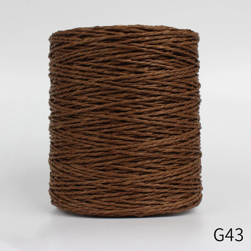Hand Knitting Yarns 280-300M Natural Raffia Straw Colorful Crochet Threads Rolls