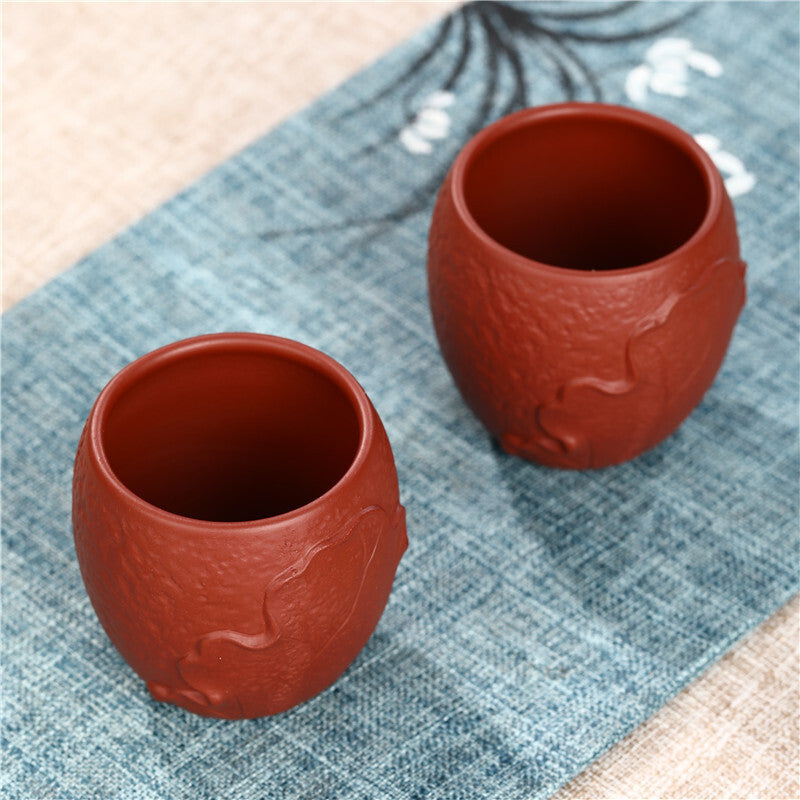 150ml True Yixing Zisha Dahongpao Clay Tea Cup Handmade Lotus Design Master Cup