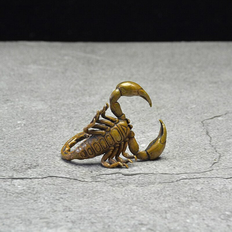 5cm Chinese Copper Scorpion Statue Ornament Animal Figurines Tea Pet Decorate