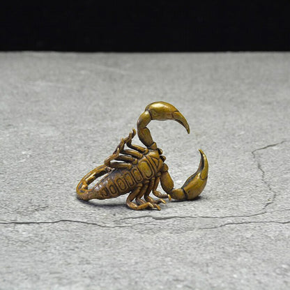 5cm Chinese Copper Scorpion Statue Ornament Animal Figurines Tea Pet Decorate