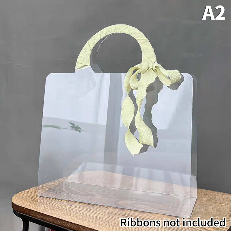 Transparent PET Fresh Flower Box Bouquet Handbag Flowers Wrapping Handbag Festiv