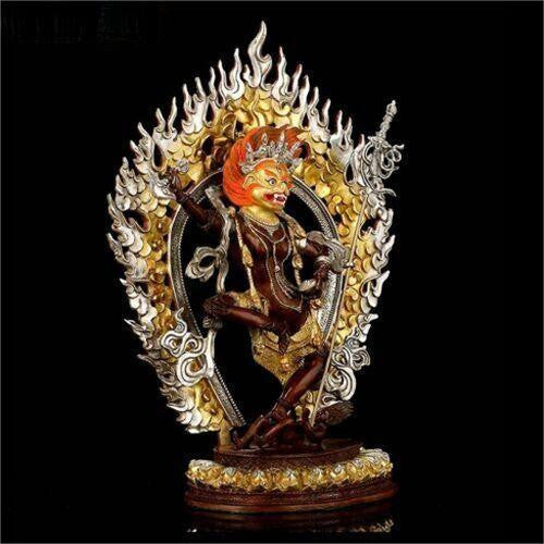 38cm Copper Simhavaktra Dakini Statue Tibetan Buddhism Simhamukha