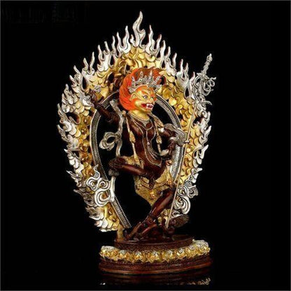 38cm Copper Simhavaktra Dakini Statue Tibetan Buddhism Simhamukha