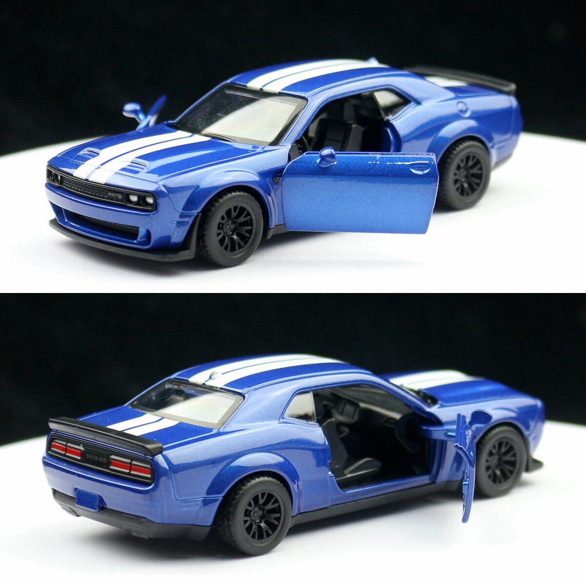1:44 Diecast Dodge Challenger Hellcat SRT Metal Car Model Toy Pull Back Gift