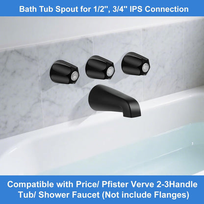 Matte Black Shower Trim Kit, 3 Piece Shower Knob and Tub Spout for Price/Pfister