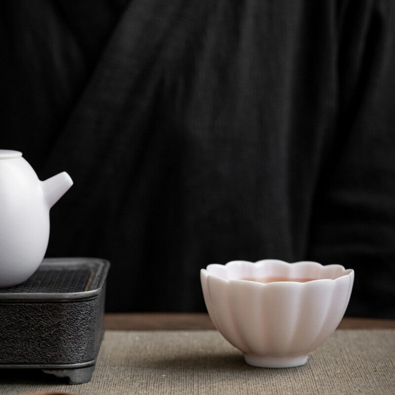 100ml ceramic tea cup floral relief handmade personal master cup ruyao craft new