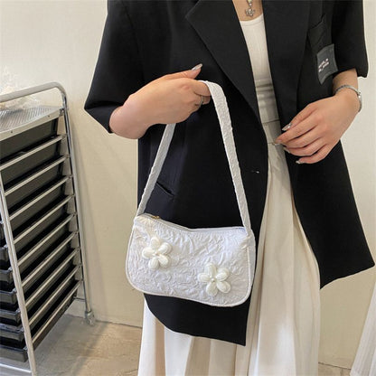 Summer Flower Leisure Bag Handbag Shoulder Small Square Purse Floral Zipper 1 PC