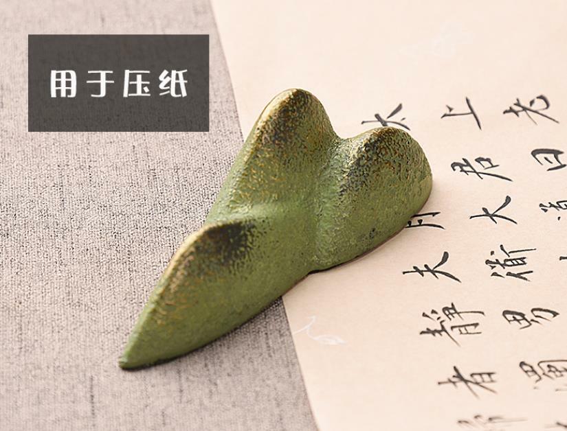 1pc Japanese Peak Metal Paperweight Brush Rest Calligraphy Painting Sumi-e Tool