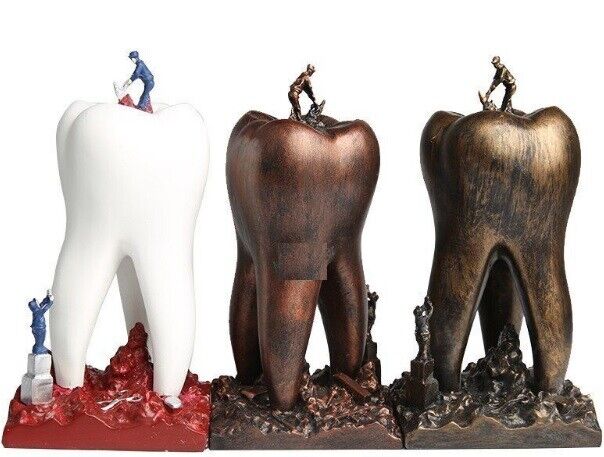 Sculptures Dental Artware Teeth Resin Craft Toys Figurines Clinic Decor 9x9x18cm