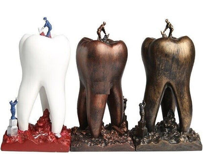 Sculptures Dental Artware Teeth Resin Craft Toys Figurines Clinic Decor 9x9x18cm