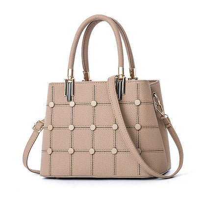 Fashion Women Lady PU Leather Handbag Rivet Purse Shoulder Satchel Messenger Bag
