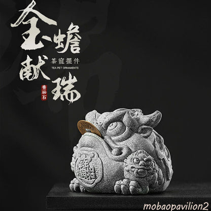 8.8cm Tea Pet Ornaments Cement Tea Sets Toad Tea Table Decorations