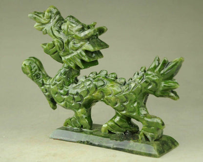 Exquisite Natural Jade Handmade Hand-carved Dragon Statues