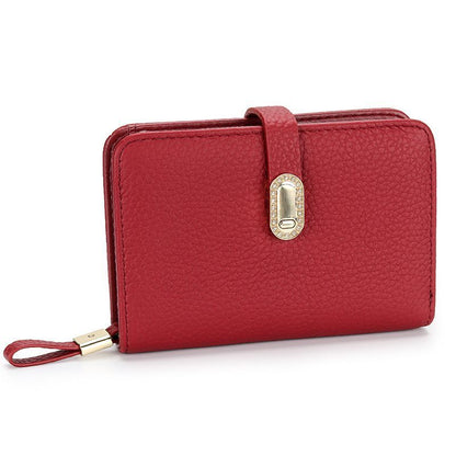 Wallet Genuine Leather Short Wallet Multi Card Slot Zipper Zero Wallet Card Bags