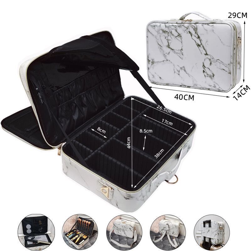 Make Up Case Professional Cosmetic Bag Synthetic Leather Makeup Purse Waterproof