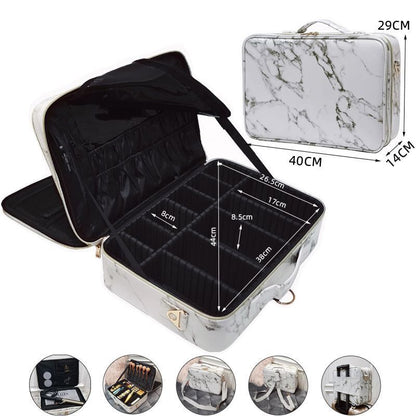 Make Up Case Professional Cosmetic Bag Synthetic Leather Makeup Purse Waterproof