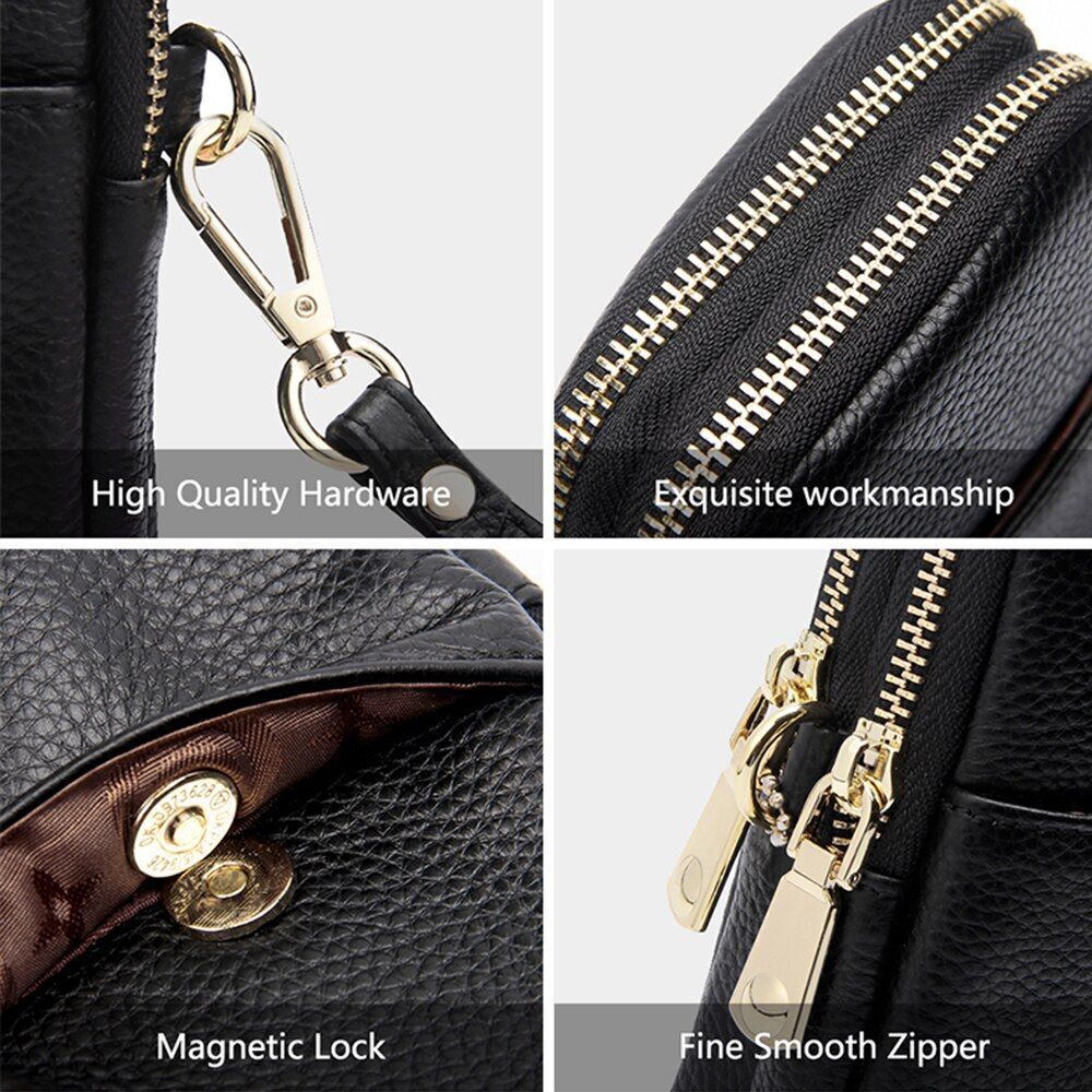 Genuine Leather Small Shoulder Crossbody Bag Adjustable Strap Messenger Bags 1PC