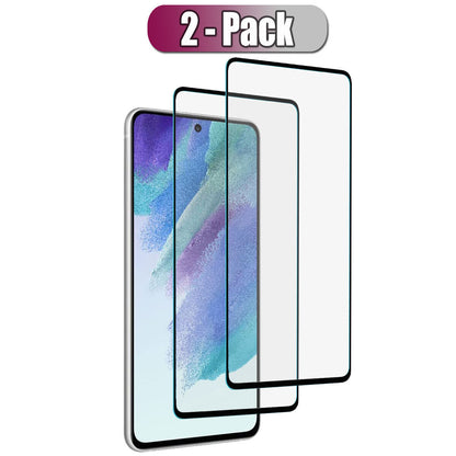 For Samsung Galaxy S21 FE 5G Glossy Full Cover Tempered Glass Screen Protector