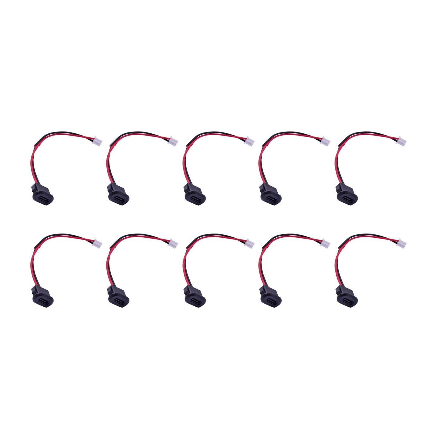 10PCS Type C Female Pigtail Cable to 2 Pin Wire Connecter Fast Charging Port A