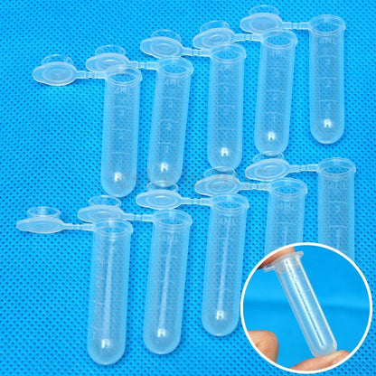 50x 5ml Plastic Centrifuge Lab Test Tube Vial Sample Container Bottle with Cap F