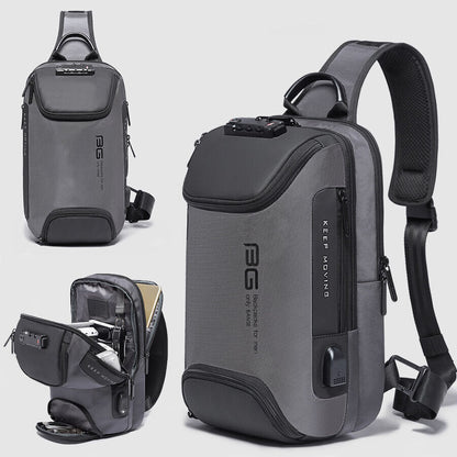 TSA Lock Charging Port Water Resistant Chest Pack Sling Bag One Strap Backpack