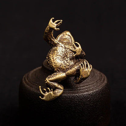 Solid Copper Gold Toad Tea Ceremony Small Ornaments Tea Pet Zhaocai Pendant
