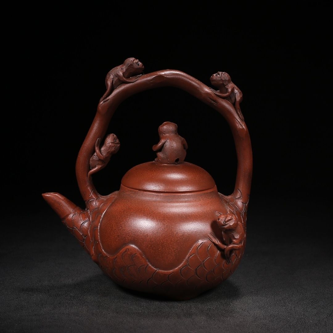 Chinese Yixing Purple Clay Teapot Tea Set Pot Zisha Ceramic Cute Decor Figurine