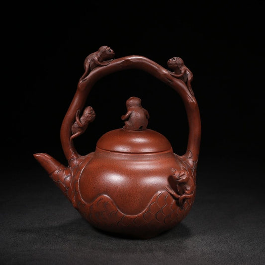 Chinese Yixing Purple Clay Teapot Tea Set Pot Zisha Ceramic Cute Decor Figurine