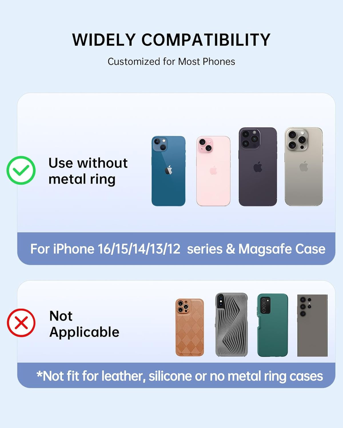 Phone Ring Holder Compatible with Magsafe - Magnetic Cell Phone Grip Magnet Remo