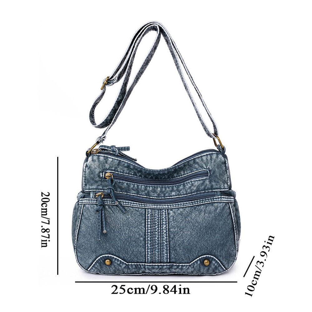 Women Soft Washed Leather Purses Satchel Handbags Shoulder Tote Bag MessengerBag