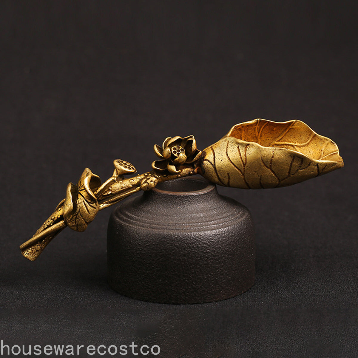 Pure Copper Lotus Shovel Handicraft Tea Spoon Tea Set Desktop Ornaments