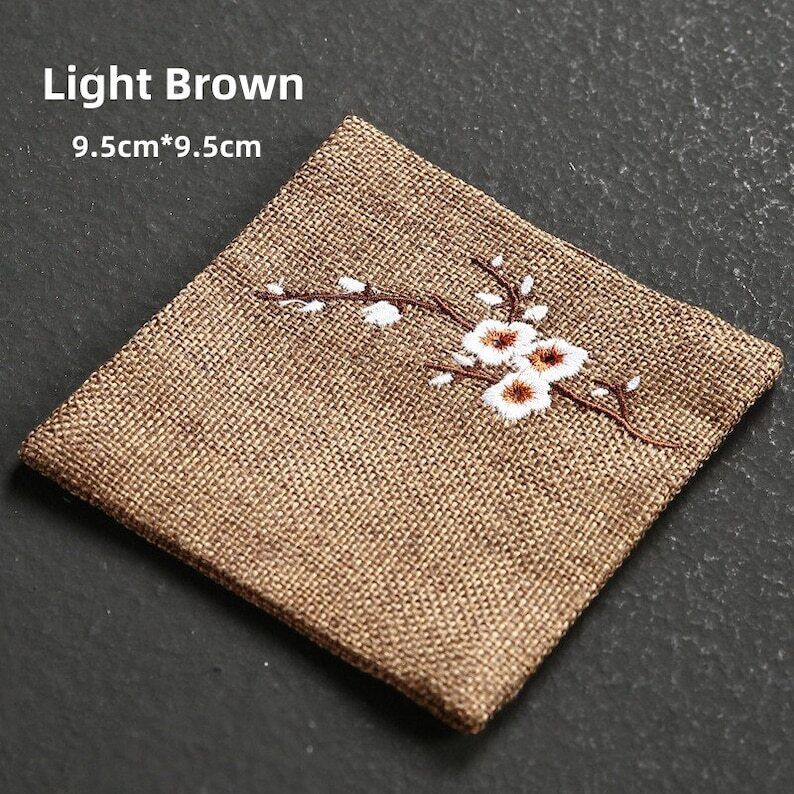 Embroidered Plum Blossom Cotton Tea Coasters|Tea Accessories