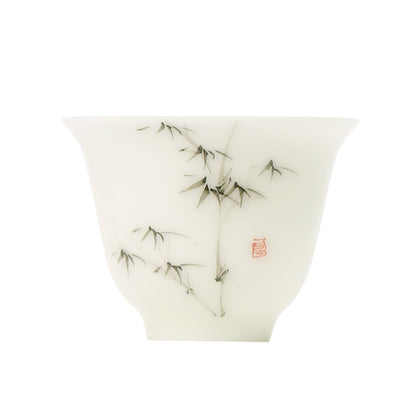 Handpainted Bamboo Tea Cup Chinese Porcelain Kungfu Tea Cup Ceramic Cup Of Tea