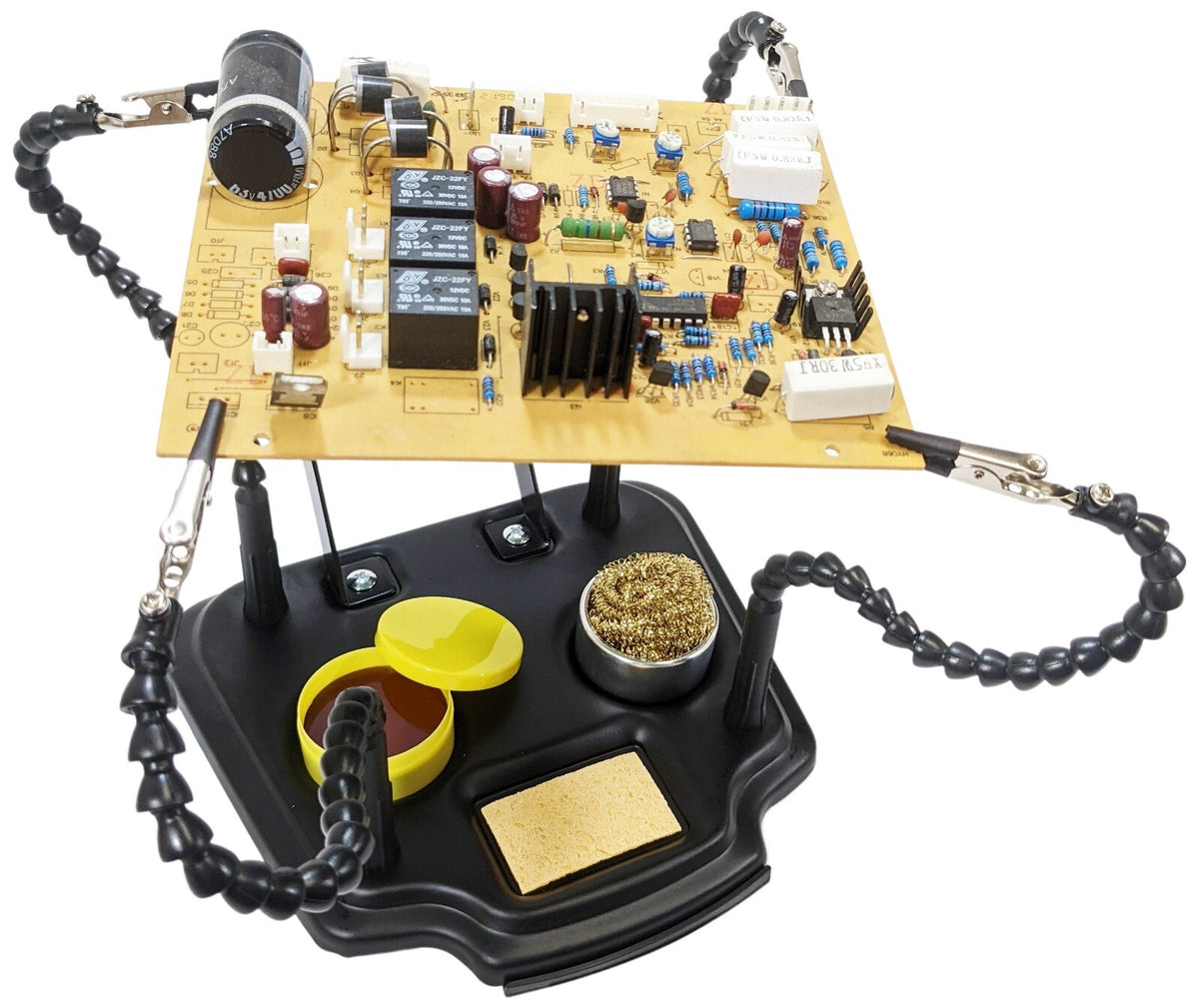 Helping Hands Flexible Gooseneck Arms with Flux, Brass Sponge, Solder Dispenser