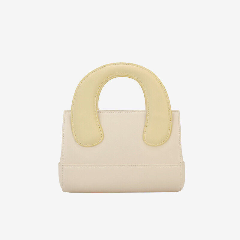 Small Mini Oversized Handles Leather Tote Clutch Box Handbag Purse Shoulder Bag